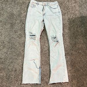 Zara Z1975 FLARED RIPPED SLIM FIT JEANS
